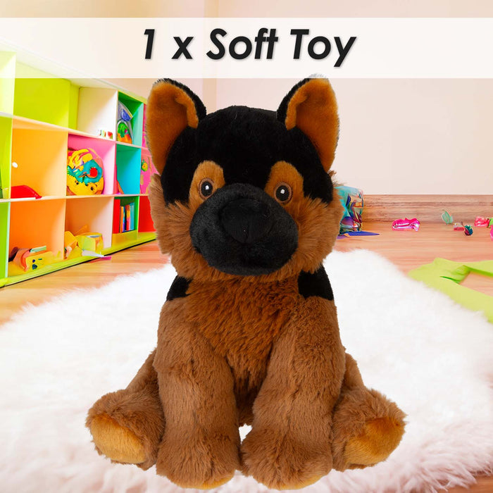 Alsatian Eco Soft Toy Planet Pals Animals Black - 25cm x 18cm