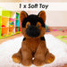 Alsatian Eco Soft Toy Planet Pals Animals Black - 25cm x 18cm