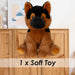 Alsatian Eco Soft Toy Planet Pals Animals Black - 25cm x 18cm