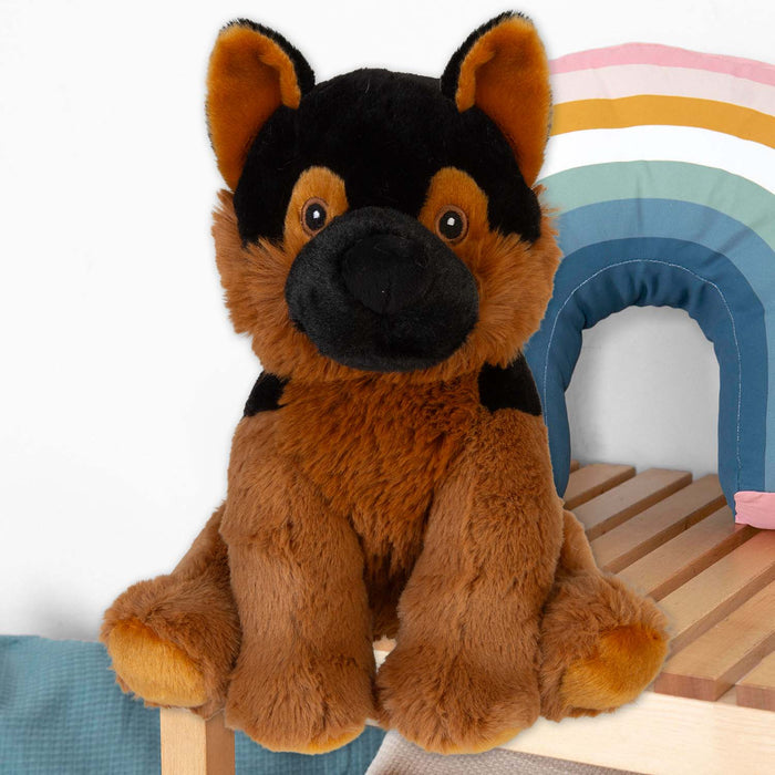 Alsatian Eco Soft Toy Planet Pals Animals Black - 25cm x 18cm