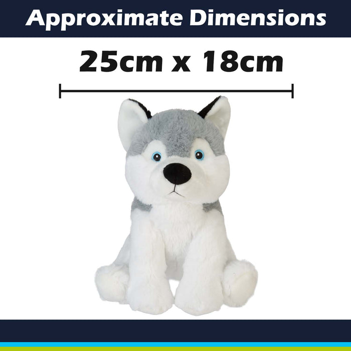 Husky Eco Soft Toy Planet Pals Animals Grey - 25cm x 18cm