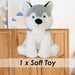 Husky Eco Soft Toy Planet Pals Animals Grey - 25cm x 18cm