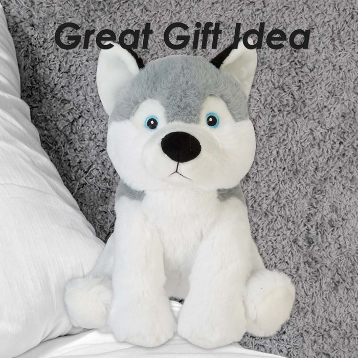 Husky Eco Soft Toy Planet Pals Animals Grey - 25cm x 18cm