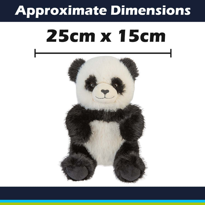Sitting Luxury Panda Soft Toy In Mink Multi - 25cm x 15cm