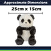 Sitting Luxury Panda Soft Toy In Mink Multi - 25cm x 15cm
