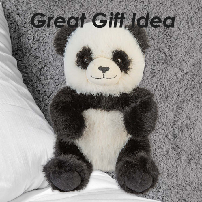 Sitting Luxury Panda Soft Toy In Mink Multi - 25cm x 15cm