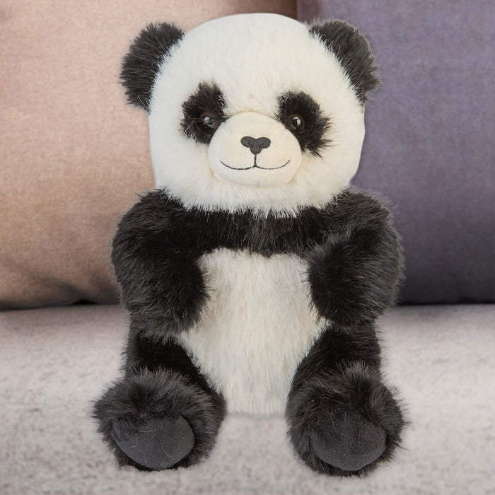 Sitting Luxury Panda Soft Toy In Mink Multi - 25cm x 15cm
