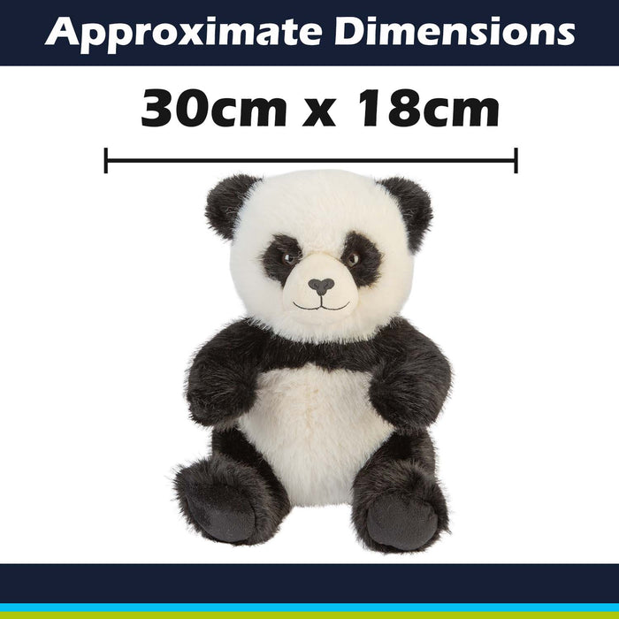 Sitting Luxury Panda Soft Toy In Mink Multi - 30cm x 18cm