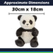 Sitting Luxury Panda Soft Toy In Mink Multi - 30cm x 18cm