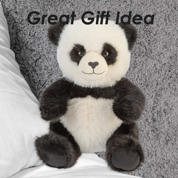 Sitting Luxury Panda Soft Toy In Mink Multi - 30cm x 18cm