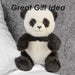 Sitting Luxury Panda Soft Toy In Mink Multi - 30cm x 18cm