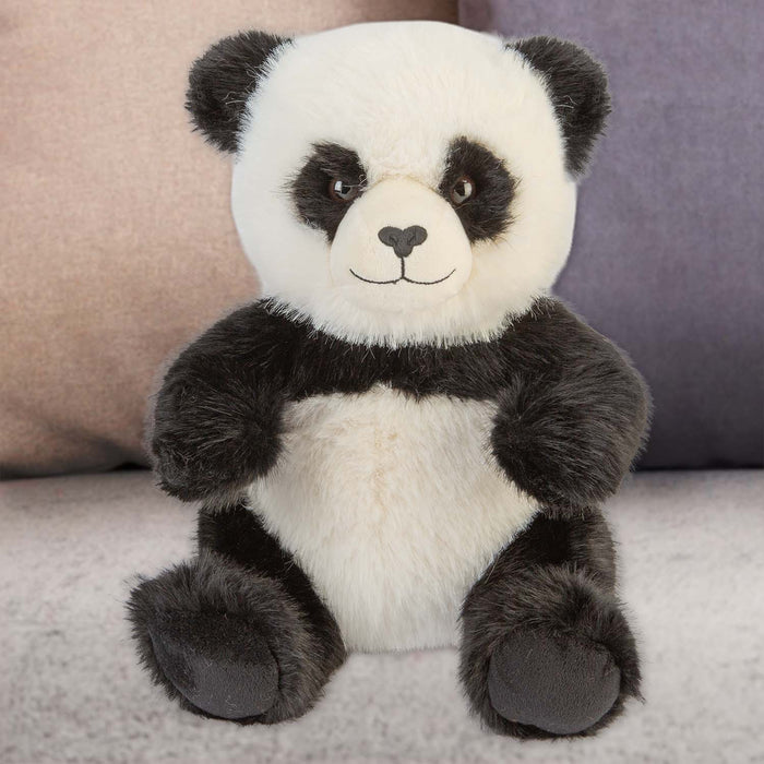 Sitting Luxury Panda Soft Toy In Mink Multi - 30cm x 18cm