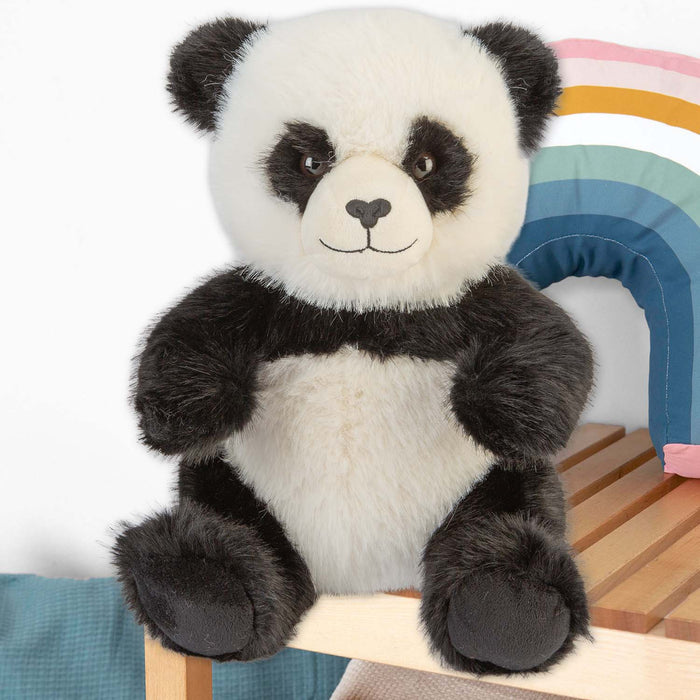 Sitting Luxury Panda Soft Toy In Mink Multi - 30cm x 18cm