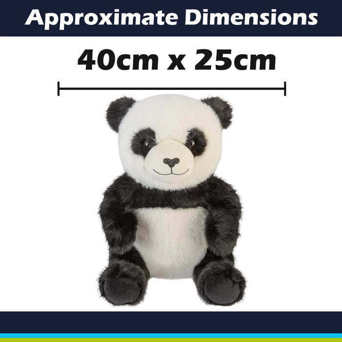 Sitting Luxury Panda Soft Toy In Mink Multi - 40cm x 25cm