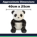Sitting Luxury Panda Soft Toy In Mink Multi - 40cm x 25cm