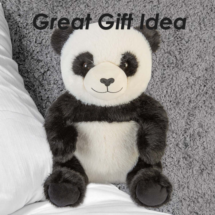 Sitting Luxury Panda Soft Toy In Mink Multi - 40cm x 25cm