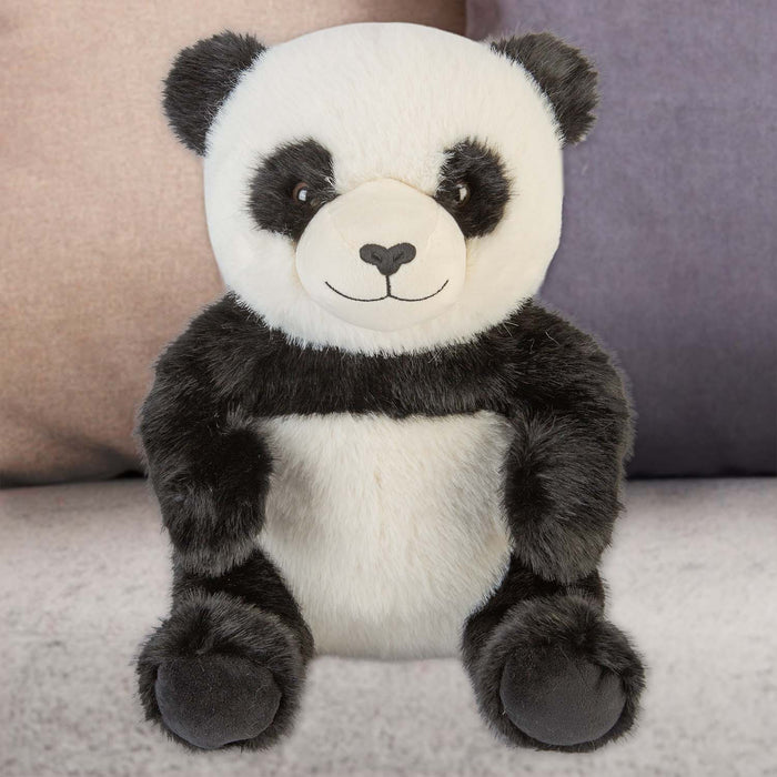 Sitting Luxury Panda Soft Toy In Mink Multi - 40cm x 25cm
