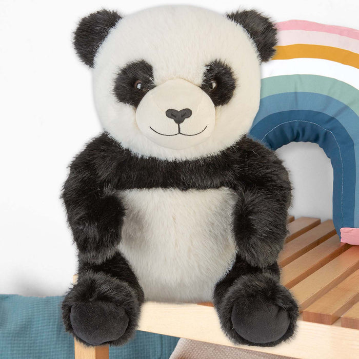 Sitting Luxury Panda Soft Toy In Mink Multi - 40cm x 25cm