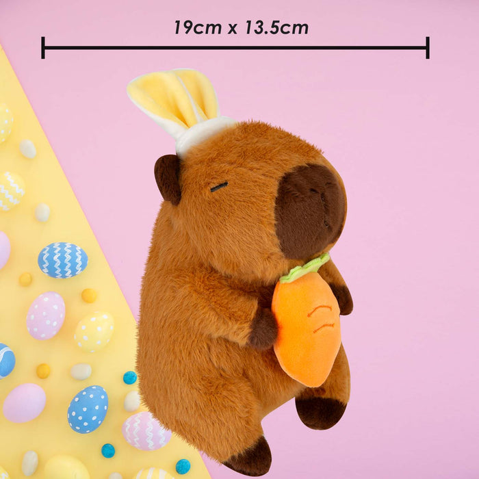 Easter Capybara Soft Toy with Carrot 19cm x 13.5cm Brown X 1