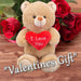 Valentines Bear Soft Toy with Love Heart Plush 38cm x 23cm Brown X 1