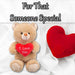 Valentines Bear Soft Toy with Love Heart Plush 38cm x 23cm Brown X 1