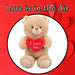 Valentines Bear Soft Toy with Love Heart Plush 38cm x 23cm Brown X 1
