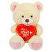 Valentines Bear Soft Toy with I Love You Heart 30cm x 23cm Cream X 1