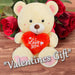 Valentines Bear Soft Toy with I Love You Heart 30cm x 23cm Cream X 1