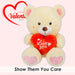 Valentines Bear Soft Toy with I Love You Heart 30cm x 23cm Cream X 1