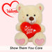 Valentines Bear Soft Toy with I Love You Heart 20cm x 18cm Beige X 1