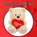Valentines Bear Soft Toy with I Love You Heart 20cm x 18cm Beige X 1