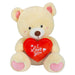 Valentines Bear Soft Toy with I Love You Heart 43cm x 37cm Cream X 1