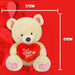 Valentines Bear Soft Toy with I Love You Heart 43cm x 37cm Cream X 1
