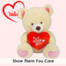 Valentines Bear Soft Toy with I Love You Heart 43cm x 37cm Cream X 1