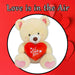 Valentines Bear Soft Toy with I Love You Heart 43cm x 37cm Cream X 1