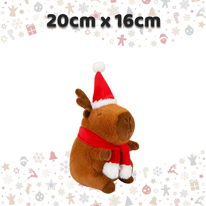 Christmas Capybara 20cm Soft Toy Plush Gift Idea 20cm x 16cm Brown X 1