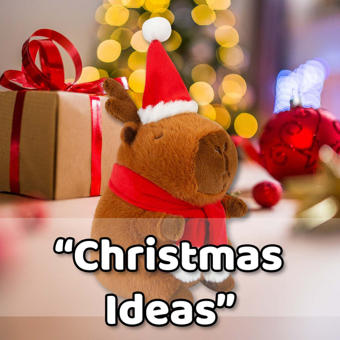 Christmas Capybara 20cm Soft Toy Plush Gift Idea 20cm x 16cm Brown X 1