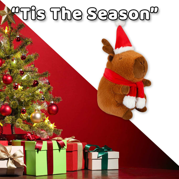 Christmas Capybara 20cm Soft Toy Plush Gift Idea 20cm x 16cm Brown X 1