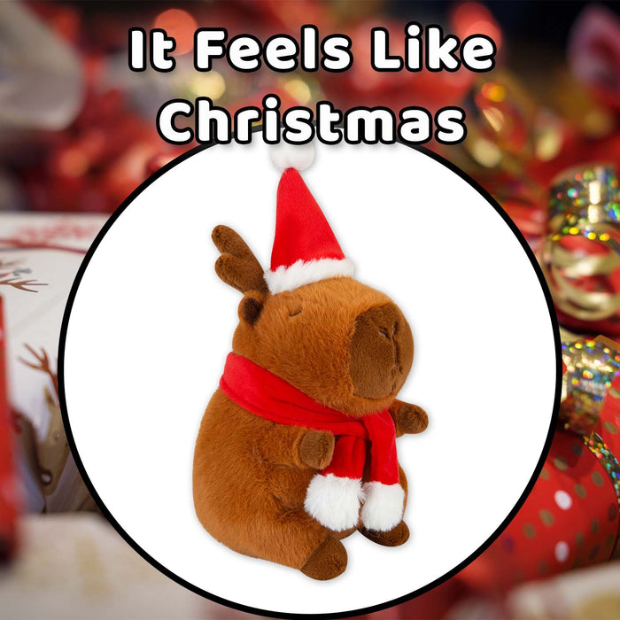 Christmas Capybara 20cm Soft Toy Plush Gift Idea 20cm x 16cm Brown X 1