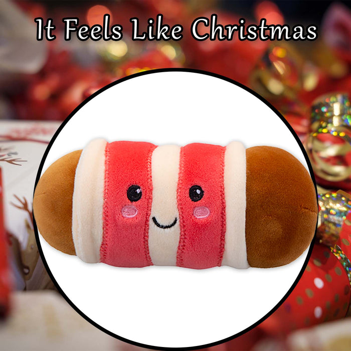 Pig In Blanket Xmas Foodies Soft Toy Plush 16cm x 6cm Multicolour X 1