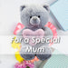 Mother's Day Bear Soft Toy Pink Heart Mum Plush Teddy Gift Grey