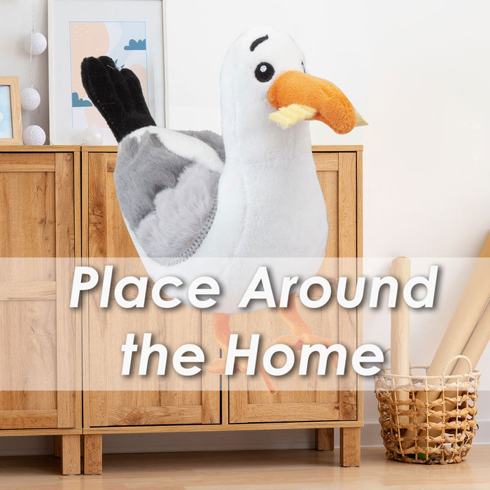 Seagull with Chip Soft Toy Animal Cute Plush Furry Fluffy White