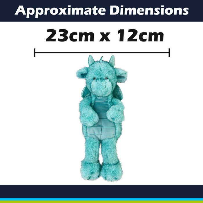 Gorgeous George Luxury Dragon Soft Toy Two Tone Blue - 23cm x 12cm