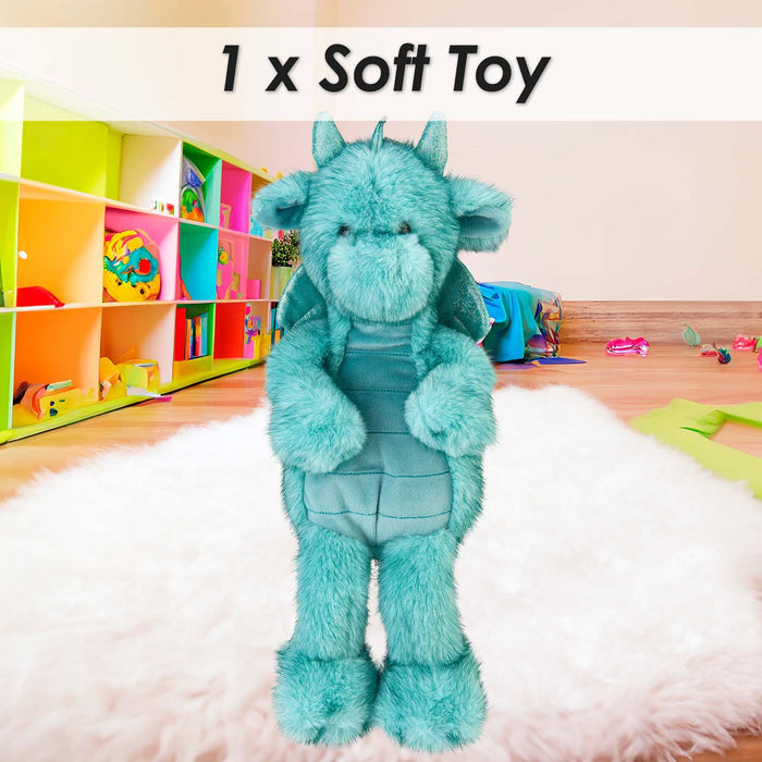 Gorgeous George Luxury Dragon Soft Toy Two Tone Blue - 23cm x 12cm