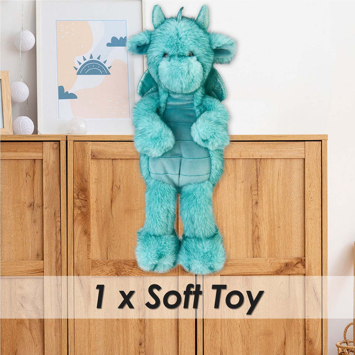 Gorgeous George Luxury Dragon Soft Toy Two Tone Blue - 23cm x 12cm