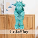Gorgeous George Luxury Dragon Soft Toy Two Tone Blue - 23cm x 12cm