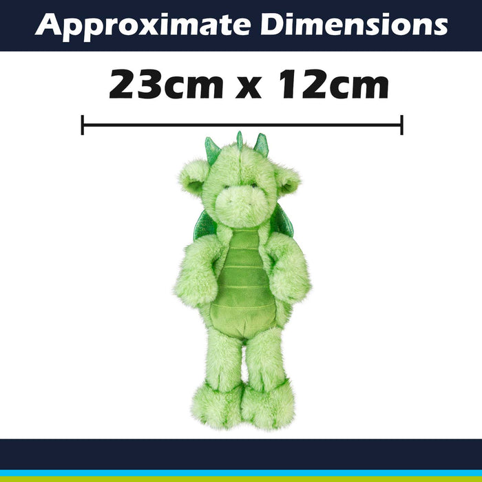 Gorgeous George Luxury Dragon Soft Toy Two Tone Green - 23cm x 12cm
