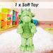 Gorgeous George Luxury Dragon Soft Toy Two Tone Green - 23cm x 12cm