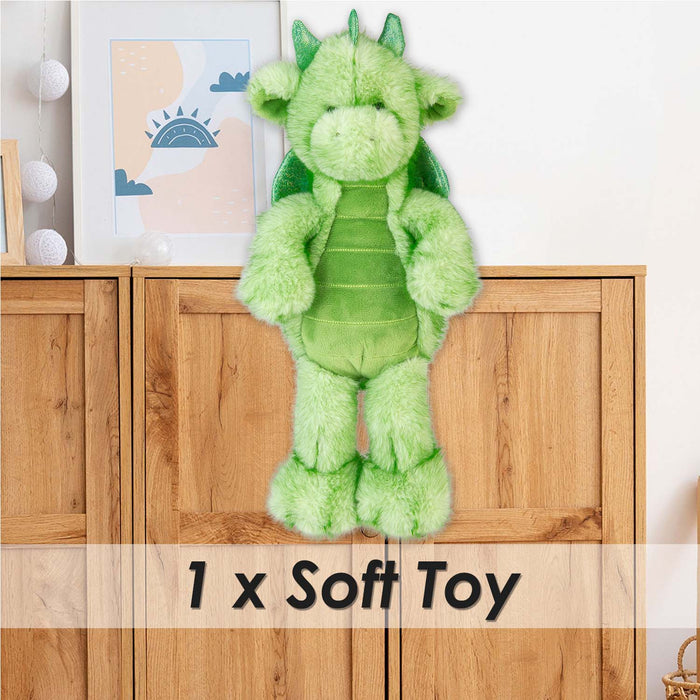 Gorgeous George Luxury Dragon Soft Toy Two Tone Green - 23cm x 12cm