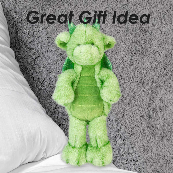 Gorgeous George Luxury Dragon Soft Toy Two Tone Green - 23cm x 12cm